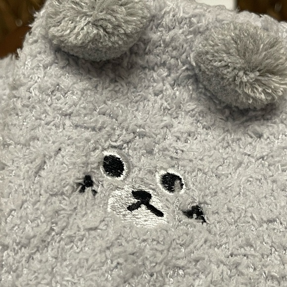 Cartoon Fuzzy High Knee Socks In Grey - Picture 5 of 5